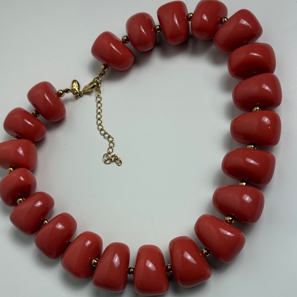 KJL Coral Chunky Beaded Necklace Statement - Picture 2 of 11